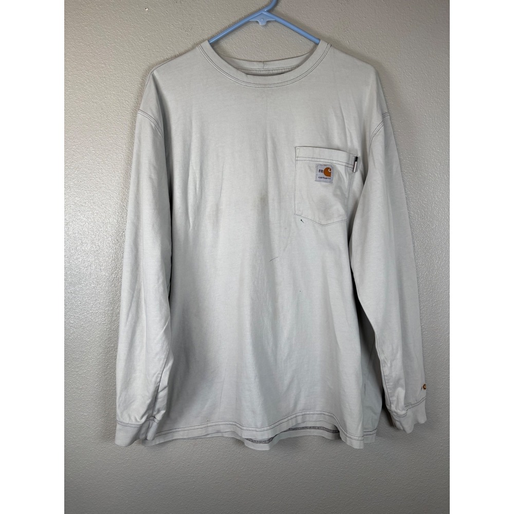 Carhartt Force FR Shirt Mens Large Gray Long Sleeve Flame Resistant CAT 2 2112
